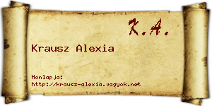 Krausz Alexia névjegykártya